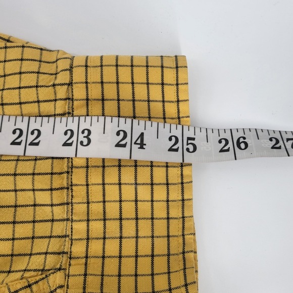 Tommy Hilfiger Men's XXL Button Down Shirt Yellow Plaid Long Sleeve Vintage Y2K - Picture 7 of 8